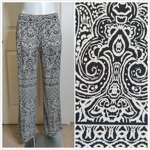 Brannan paisley boho wide leg stretchy casual pants